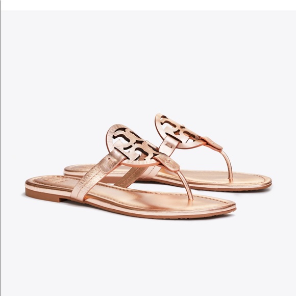 tory burch miller sandal metallic leather